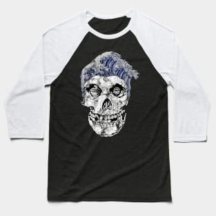 Skull Head Waves Color Baseball T-Shirt